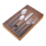 5 Piece Stainless Steel Flatware/Silverware/Cutlery/Hostess Set for 1 - Black/Silver - Housewarming Gift - Rustic Flatware -Artisan Handmade