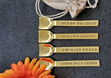 4 Piece Gold Dessert Spoon - Sweet Treat Ice Cream Spoon Set - Artisan Handmade - Engraved Fun Spoons - Gift Boxed