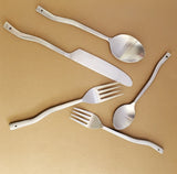 Modern Cutlery Set - Silver Hostess Set - House Warming Gift - Bridal Shower Tableware - Minimalist Silverware - Luxury Flatware Gift Boxed