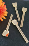 4 Piece Gold Dessert Spoon - Sweet Treat Ice Cream Spoon Set - Artisan Handmade - Engraved Fun Spoons - Gift Boxed
