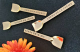 4 Piece Gold Dessert Spoon - Sweet Treat Ice Cream Spoon Set - Artisan Handmade - Engraved Fun Spoons - Gift Boxed