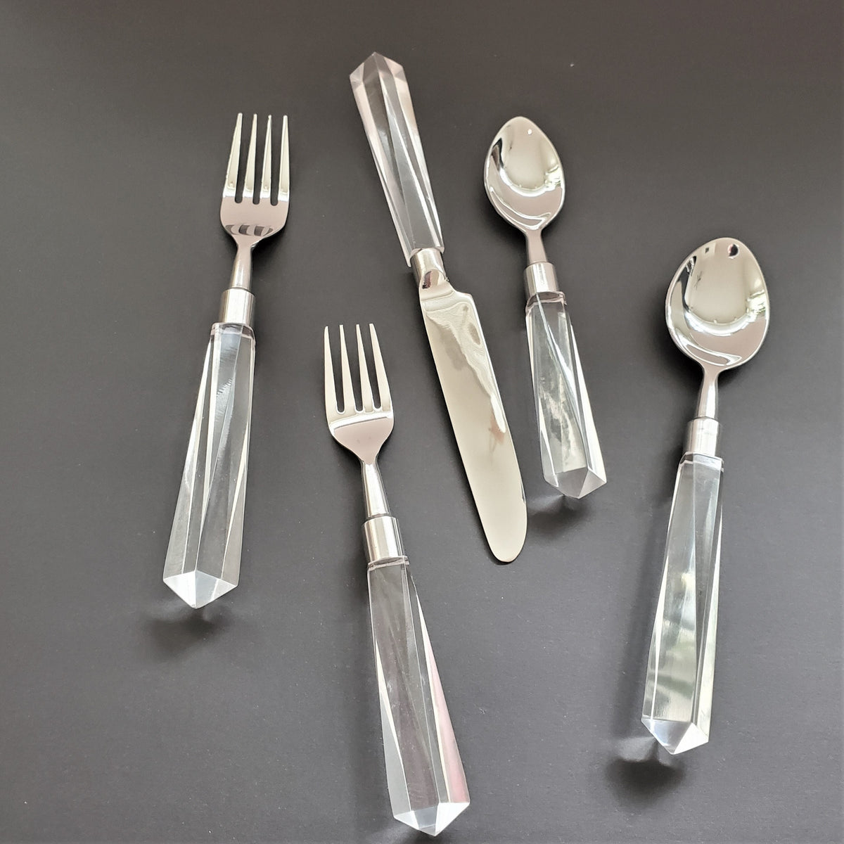 Minimalist Cutlery Set Simple Daily Use Cutlery Set 5 Piece Hostess Set  Flatware Set Handmade Silverware stainless Steel Cutlery 