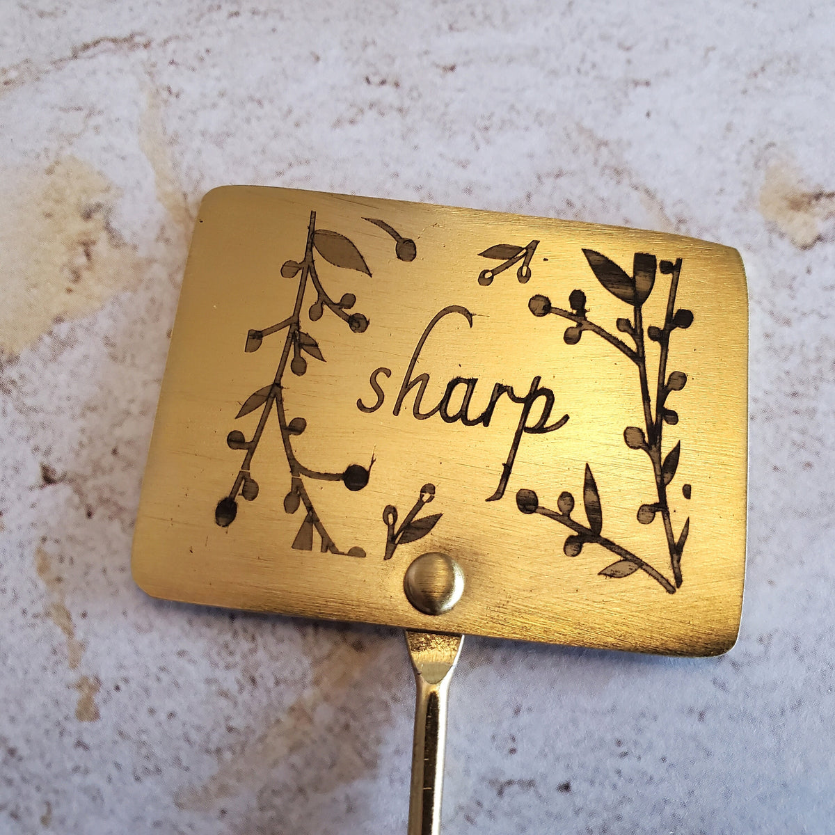 Gold Cheese Markers Set of 4 Cheese Signs Metal Cheese Picks Eng Gibb & Daan