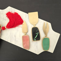 Multi-Color Resin Cheese Knife Set - Personalized Cheese Set - Gold Cheese Knives - Charcuterie Board Essentials -Stocking filler -Bride Gifts