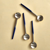 Elegant Two-Tone Gold and Blue Spoons Set