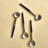 Elegant Two-Tone Gold and Blue Spoons Set