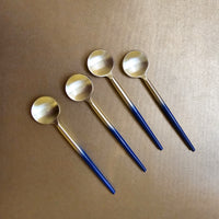 Elegant Two-Tone Gold and Blue Spoons Set