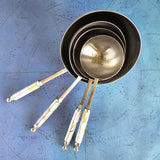 Mother of Pearl Measuring Cups Set - Matte Silver Finish