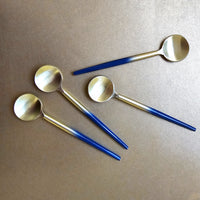 Elegant Two-Tone Gold and Blue Spoons Set