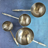 Mother of Pearl Measuring Cups Set - Matte Silver Finish