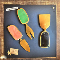 Multi-Color Resin Cheese Knife Set - Personalized Cheese Set - Gold Cheese Knives - Charcuterie Board Essentials -Stocking filler -Bride Gifts
