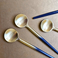 Elegant Two-Tone Gold and Blue Spoons Set