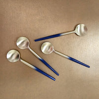 Elegant Two-Tone Gold and Blue Spoons Set