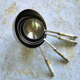Mother of Pearl Measuring Cups Set - Matte Silver Finish