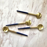 Elegant Two-Tone Gold and Blue Spoons Set