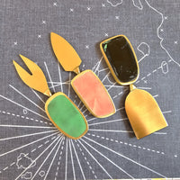 Multi-Color Resin Cheese Knife Set - Personalized Cheese Set - Gold Cheese Knives - Charcuterie Board Essentials -Stocking filler -Bride Gifts