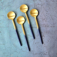 Elegant Two-Tone Gold and Blue Spoons Set