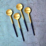Elegant Two-Tone Gold and Blue Spoons Set