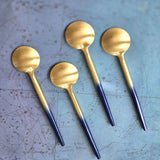 Elegant Two-Tone Gold and Blue Spoons Set