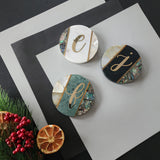 Personalized Marble Coaster Set - Abalone Coasters - Marble Coasters Valentine Gift - Mother of Pearl Coaster Set - Custom Wedding Favors