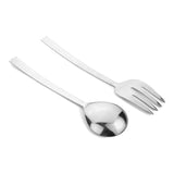 2-Piece Salad Serving Set - Salad Spoon/Fork - Artisan Handmade - Hammered Stainless Steel - Gift Boxed