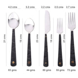 5 Piece Stainless Steel Flatware/Silverware/Cutlery/Hostess Set for 1 - Black/Silver - Housewarming Gift - Rustic Flatware -Artisan Handmade