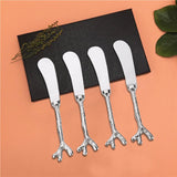 Personalized Butter Knife Set - Cheese Knives - Spreaders - Twig Finish Handles Stainless Steel - Artisan Handmade - Halloween Spreader Set