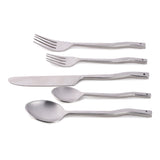 Modern Cutlery Set - Silver Hostess Set - House Warming Gift - Bridal Shower Tableware - Minimalist Silverware - Luxury Flatware Gift Boxed
