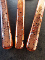 Fun Cheese Knife Set - Confetti painted handles - Rose Gold Cheese Knives - Spreader Set - Artisan Handmade - Gift Boxed