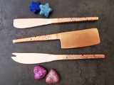 Fun Cheese Knife Set - Confetti painted handles - Rose Gold Cheese Knives - Spreader Set - Artisan Handmade - Gift Boxed