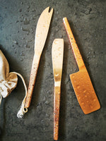 Fun Cheese Knife Set - Confetti painted handles - Rose Gold Cheese Knives - Spreader Set - Artisan Handmade - Gift Boxed