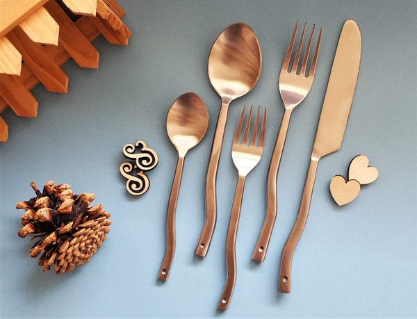 Modern Cutlery Set - Silver Hostess Set - House Warming Gift - Bridal Shower Tableware - Minimalist Silverware - Luxury Flatware Gift Boxed