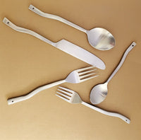 Modern Cutlery Set - Silver Hostess Set - House Warming Gift - Bridal Shower Tableware - Minimalist Silverware - Luxury Flatware Gift Boxed