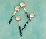 Dessert Spoon, Tea Spoon, Coffee Spoon, Ice-Cream Spoon  - Dyed Bone Inlay work on Handles - Artisan Handmade - Gift Boxed