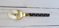 Dessert Spoon, Tea Spoon, Coffee Spoon, Ice-Cream Spoon  - Hand-applied decal- Multi Color - Gold Back - Artisan Handmade