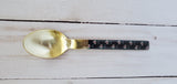 Dessert Spoon, Tea Spoon, Coffee Spoon, Ice-Cream Spoon  - Hand-applied decal- Multi Color - Gold Back - Artisan Handmade
