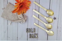 Dessert Spoon, Tea Spoon, Coffee Spoon, Ice-Cream Spoon  - Hand-applied decal- Multi Color - Gold Back - Artisan Handmade
