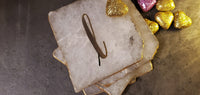 Natural Agate Coasters - 2 Large Gold Monogrammed Agate Coasters with electroplated edge - Personalized Coaster set - Luxury Handmade Gift