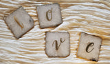 Natural Agate Coasters - 2 Large Gold Monogrammed Agate Coasters with electroplated edge - Personalized Coaster set - Luxury Handmade Gift