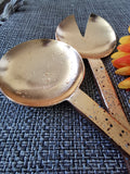 Rose Gold Serving Spoon Set - Color Sprinkled Salad Serving Set - Minimalist Spoon and Fork - Artisan Handmade - Housewarming Gift
