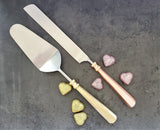 Personalized Wedding Gift - Rose Gold Wedding Cake Knife and Server Set - Gold Wedding Cake Cutter - Bridal Shower Gift - Gold Wedding Knife