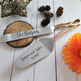 Custom Wedding Cake Knife and Server Set - Rose Gold Cake Knife - Bridal Shower Gift - Engraved Cake Server - Personalized Wedding Gift Sets