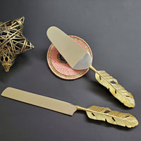 Personalized Gold Wedding Cake Knife and Server Set - Custom Cake Knife and Cake Shovel Set - Artisan Handmade Dessert Set -Gold Cake Server