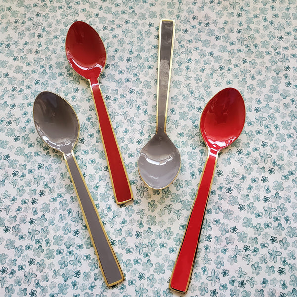Cute Dessert Spoon - Hand painted Sweet Treat Ice Cream Spoon Set - Artisan Handmade - Gold Ice Cream Spoons - Gift Boxed