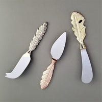 Multi-Color Cheese Knife Set - Feather pattern handles - Small Cheese Knives - Charcuterie Tools - Custom Housewarming Gift - Christmas Gift