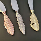 Multi-Color Cheese Knife Set - Feather pattern handles - Small Cheese Knives - Charcuterie Tools - Custom Housewarming Gift - Christmas Gift