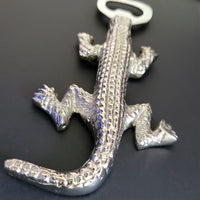 Alligator Bottle Opener - Aluminum Bottle Opener - Silver Bottle Opener - Unique Bottle Opener