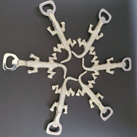 Alligator Bottle Opener - Aluminum Bottle Opener - Silver Bottle Opener - Unique Bottle Opener