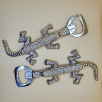 Alligator Bottle Opener - Aluminum Bottle Opener - Silver Bottle Opener - Unique Bottle Opener