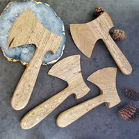 Personalized Wood Axe Spreader Set - Wood Cheese Knives Set - Laser Engraved Handmade Spreader Knives - Brass Inlay Handles - Gift Boxed